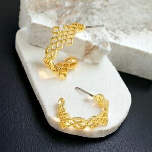 NEW 18K yellow gold plated French style casual hoop earrings jewelry B22A